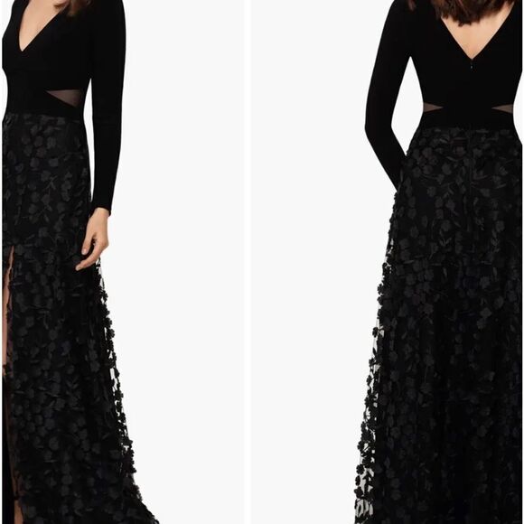 Xscape 3279X Evening 3D Floral Bloom Long Sleeve Gown NEW SZ 6/10 $278 - Picture 5 of 7